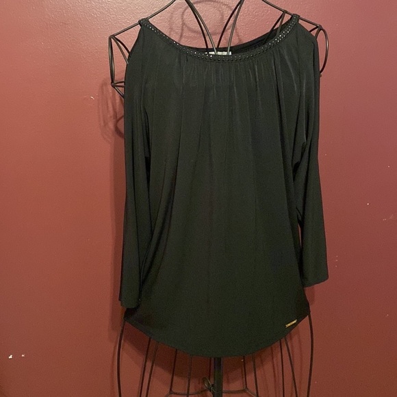 Michael Michael kors shirt open shoulders with bling 3/4 sleeve size medium​​​ - Picture 2 of 9